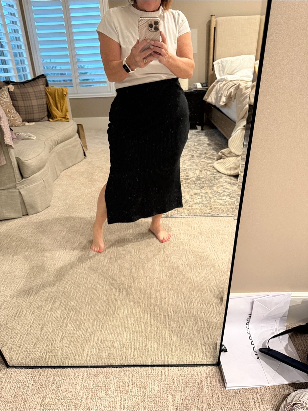 Nike Black Ribbed Athleisure Skirt